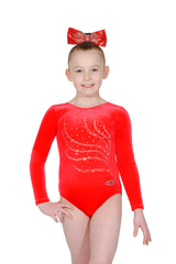 Tiara Crystal Motif Long Sleeved Gymnastics Leotard