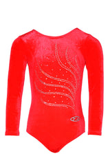 Tiara Crystal Motif Long Sleeved Gymnastics Leotard