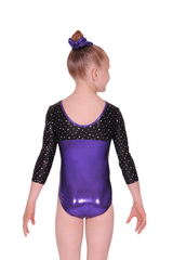 Girls Belle V Neck 3/4 Sleeve Shine Gymnastics Leotard