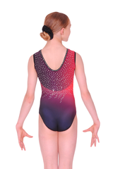 Girls Diamond Round Neck Sleeveless Gymnastics Leotard