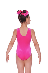 Angel Velour Sleeveless Leotard with Heart Motif