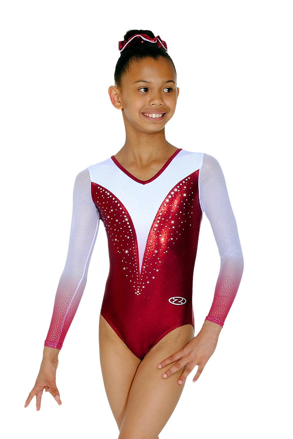 Vogue Long Sleeved Gymnastics Leotard with Ombre Mesh