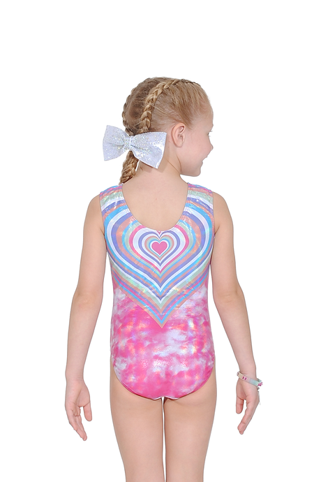 Harmony Heart Print Multi-coloured Gymnastics Leotard