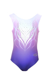 Fantasia Matt Lycra Printed Gymnastics Leotard with Crystal Motif