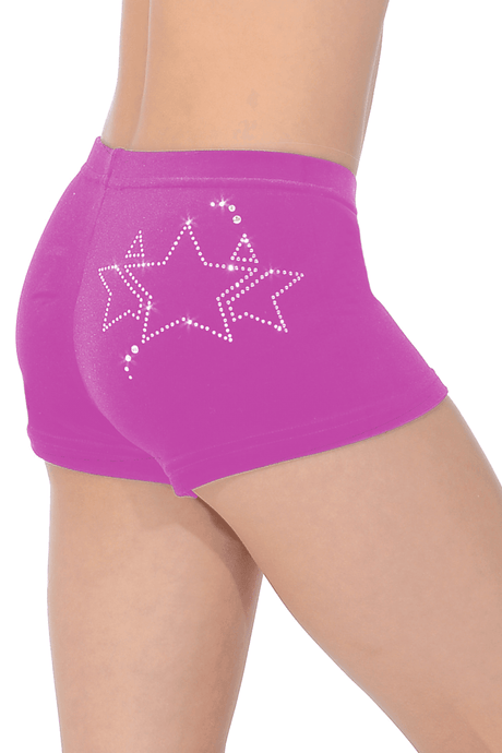 Galaxy Gymnastics Shorts with Star Crystal Motif