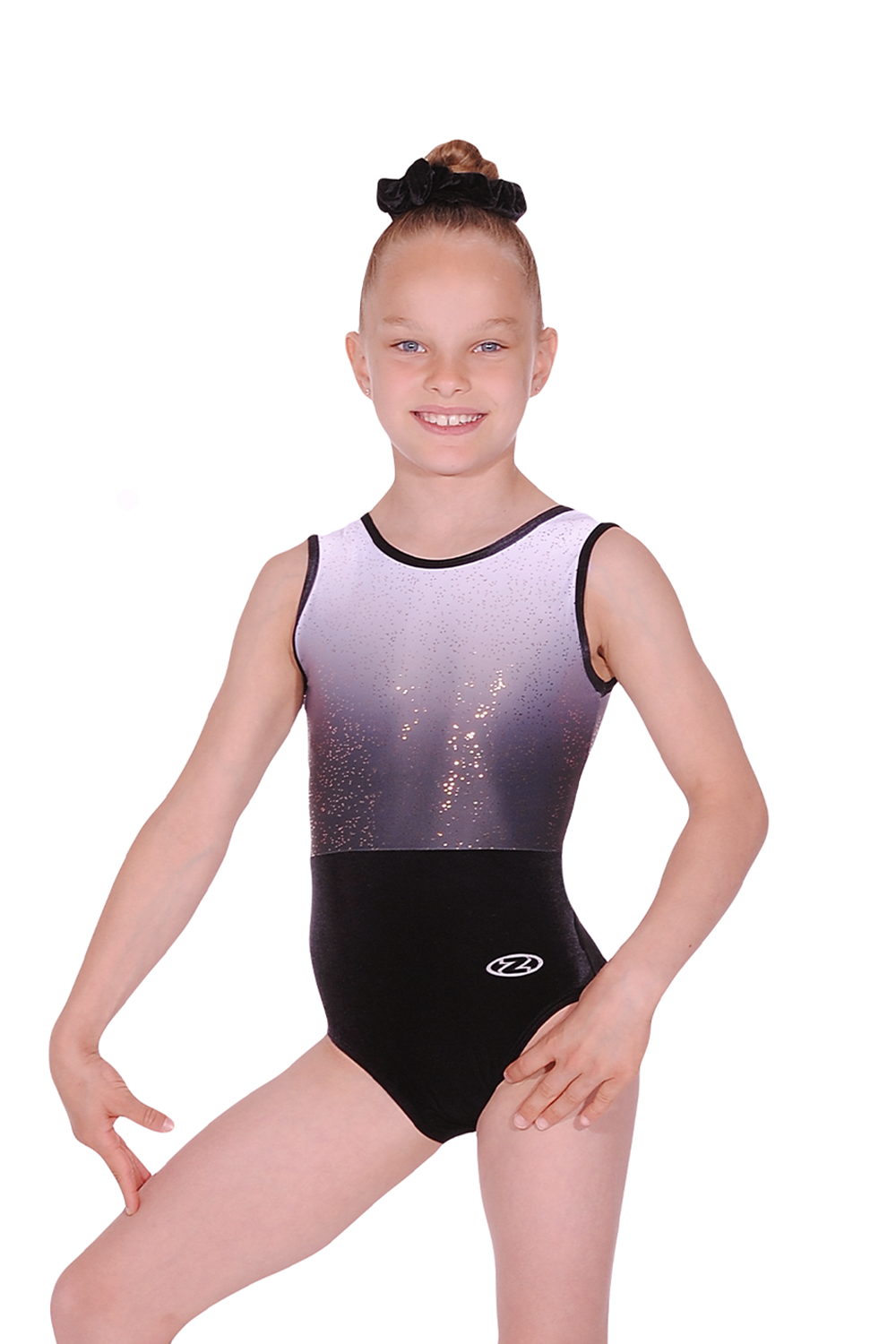 Tempest Sleeveless Velour Leotard with Ombré Print